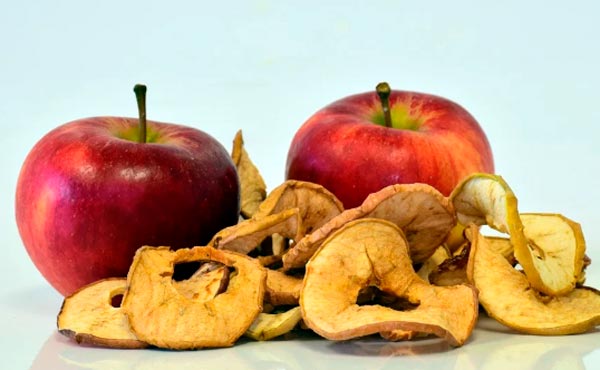 manzana seca o deshidratada.