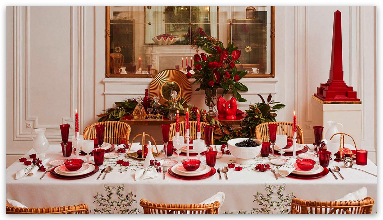 decoración mesa de Navidad